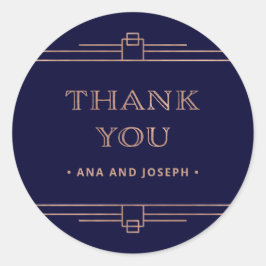 デモダンコ |ネイビエレガントーのバラ結婚金ゴールド ラウンドシール