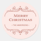 デモダンコ |ピンクと赤のメリークリスマス ラウンドシール (正面)