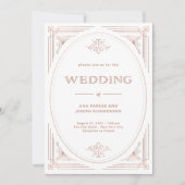 デモダンコ |フェイクバラ金ゴールドと白結婚色 招待状 (正面)