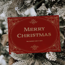 デモダンコ |フェスティバルレッドとフォトクリスマス 箔シーズンカード