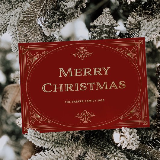 デモダンコ |フェスティバルレッドとフォトクリスマス 箔シーズンカード