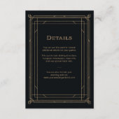デモダンコ |ブラックと金ゴールド結婚のゲスト詳細 エンクロージャーカード (正面)