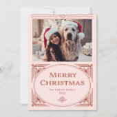 デモダンコ |写真エレガント付きピンクと赤 シーズンカード (正面)