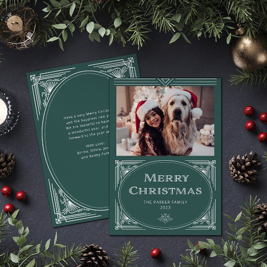 デモダンコ |写真エレガント付き緑 シーズンカード