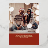 デモダンコ |写真エレガント金ゴールド付き赤 箔シーズンカード (裏面)