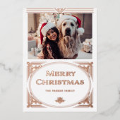 デモダンコ |白エレガントとフォトバラ金ゴールド 箔シーズンカード (正面)