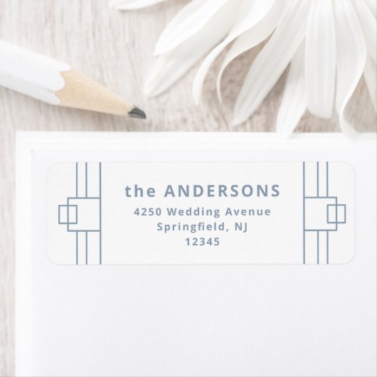 デモダンコ |白エレガントと埃っぽい青 ラベル (インサイチュ)