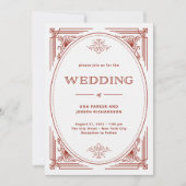 デモダンコ |赤と白のライトシルバ結婚ー 招待状 (正面)