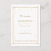 デモダンコ |金ゴールドとホワイト結婚のゲスト詳細 エンクロージャーカード (正面)