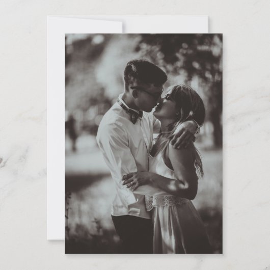 デモダンコ |黒エレガントと金ゴールドの写真の戻り セーブザデート (裏面)