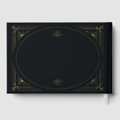 デモダンコ | 黒エレガント箔と金結婚箔 ゲストブック (裏面)