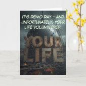 デモデイ・ディザスター: 人生再建ユーモア カード (黄色い花)