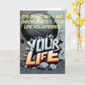 デモデイ・ディザスター：人生再建ユーモア #2 カード (黄色い花)