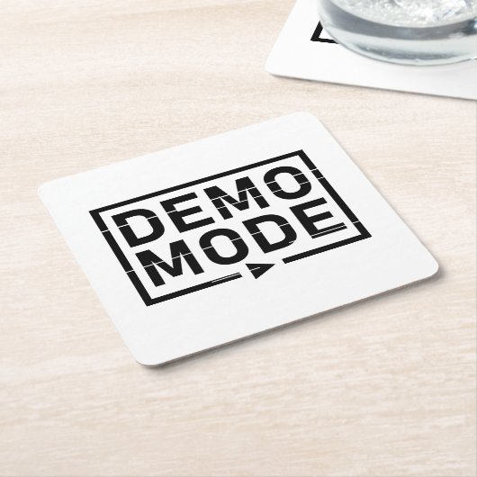 デモモードオーディオV1 スクエアペーパーコースター (アングル)