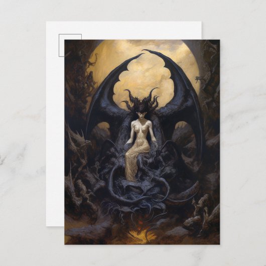 デモンスダークファンタジーゴシックゴシック美術 ポストカード (正面/裏面)