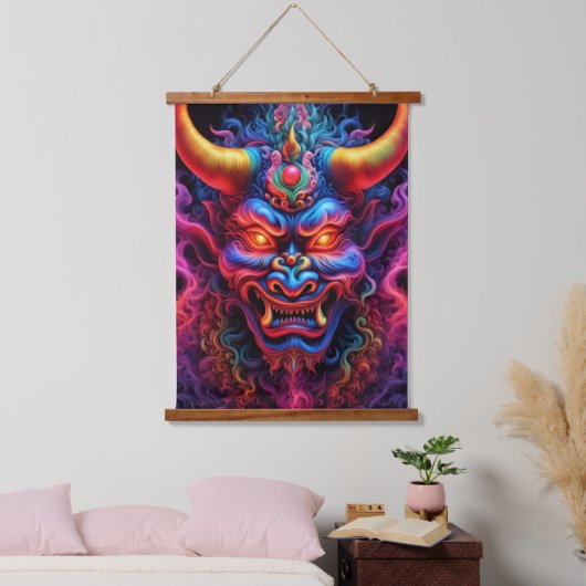 デモン日本のウォールタペストリー 吊り下げ型タペストリー (寝室)