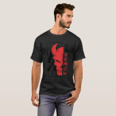 デモン日本のオニマスクアート顔スカルデビルハラ Tシャツ (正面フル)