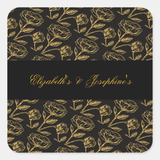 デュアルエレガント誕生日ソース スクエアシール (正面)