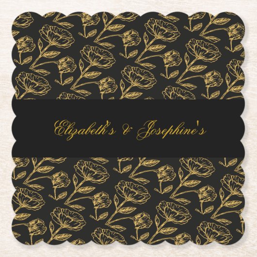 デュアルエレガント誕生日ソース ペーパーコースター (正面)