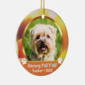 デュアルカスタムフォトネーム年ペット秋オーナメント セラミックオーナメント (右)