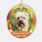 デュアルカスタムフォトネーム年ペット秋オーナメント セラミックオーナメント (左)