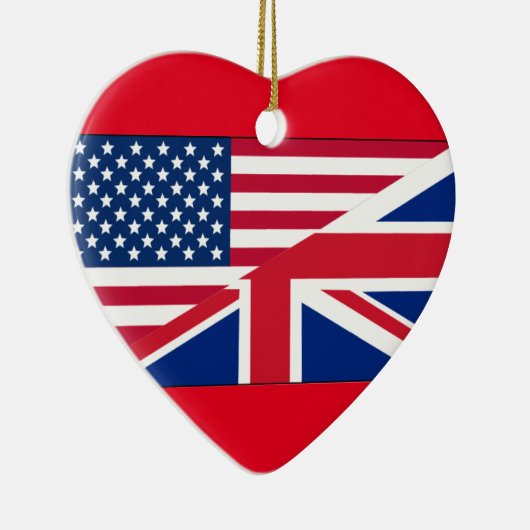 デュアルシチズンアメリカ&イギリス国旗のオーナメント セラミックオーナメント (右)