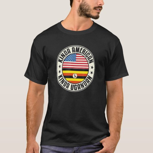 デュアルシチズンシップアメリカウガンダ米国国旗 Tシャツ (正面)