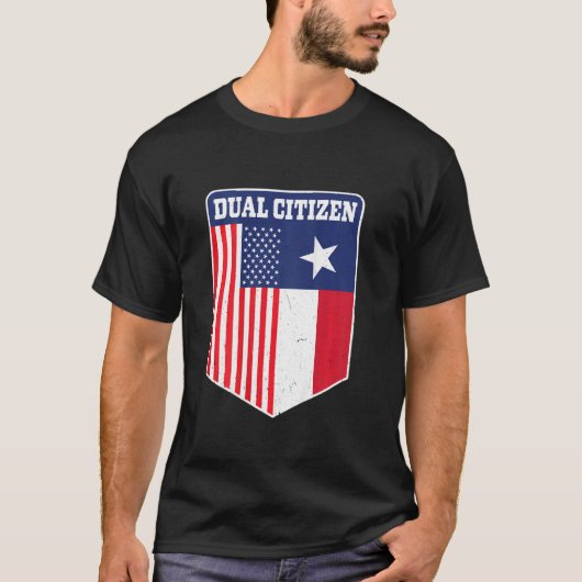 デュアルシチズンテキサス州アンド誇りを持ったアメリカバックプリント Tシャツ (正面)