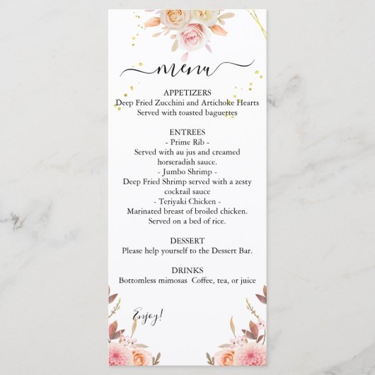 デュアルダリア&バラ結婚ズのメニュー メニュー (正面)