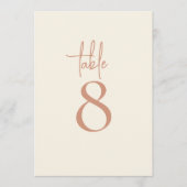 デュアルトーンクリームテラコッタ結婚のテーブル番号 (正面)