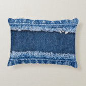 デュアルトーン漂白デニムファブリックフレーム アクセントクッション (裏面)