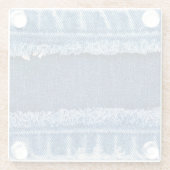 デュアルトーン漂白デニムファブリックフレーム ガラスコースター (裏面)