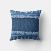 デュアルトーン漂白デニムファブリックフレーム クッション (裏面)