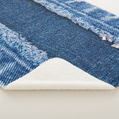 デュアルトーン漂白デニムファブリックフレーム シェルパブランケット (3/4)