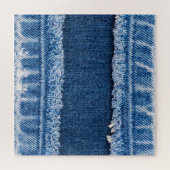 デュアルトーン漂白デニムファブリックフレーム ジグソーパズル (横)