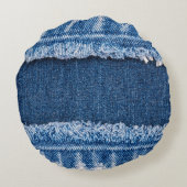 デュアルトーン漂白デニムファブリックフレーム ラウンドクッション (裏面)