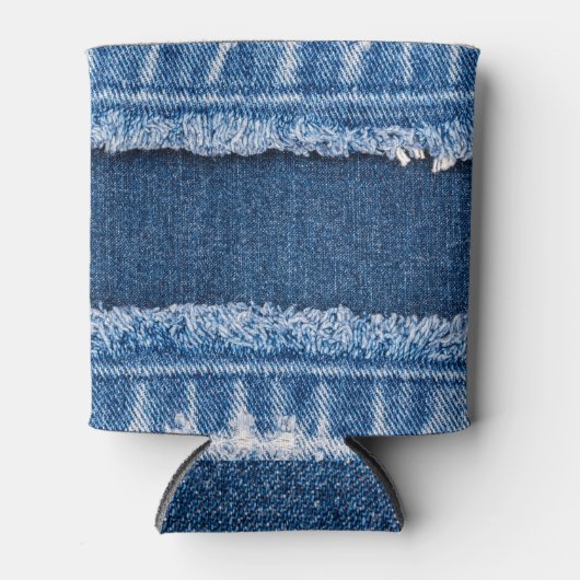 デュアルトーン漂白デニムファブリックフレーム 缶クーラー (正面)