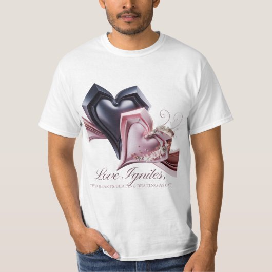 デュアルハートメンズTシャツ Tシャツ (正面)