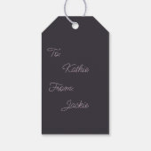 デュアルパープルスノーフレークパターンギフトラベル ギフトタグ (裏面)