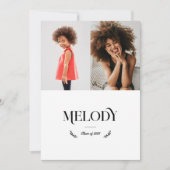 デュアルフォト小児期現在の卒業写真の卒業 案内状 (正面)