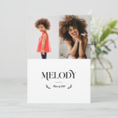 デュアルフォト小児期現在の卒業写真の卒業 案内状 (スタンド正面)