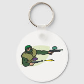 デュアルマーカー付きペイントボールプレーヤーのアクションスポーツ キーホルダー (正面)