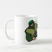 デュアルマーカー付きペイントボールプレーヤーのアクションスポーツ コーヒーマグカップ (左)