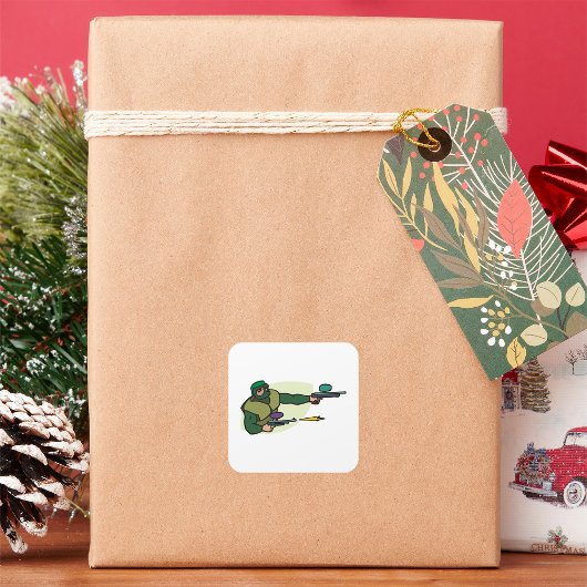 デュアルマーカー付きペイントボールプレーヤーのアクションスポーツ スクエアシール