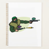 デュアルマーカー付きペイントボールプレーヤーのアクションスポーツ プランナー手帳 (正面)