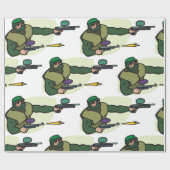 デュアルマーカー付きペイントボールプレーヤーのアクションスポーツ ラッピングペーパー (フラット)