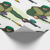 デュアルマーカー付きペイントボールプレーヤーのアクションスポーツ ラッピングペーパー