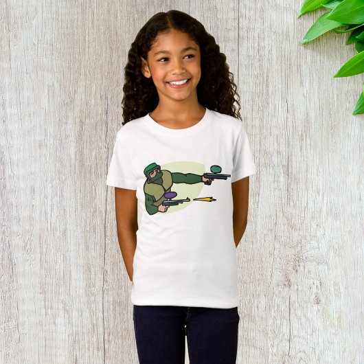 デュアルマーカー付きペイントボールプレーヤーのアクションスポーツ Tシャツ