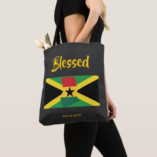 デュアル伝統ジャマイカガーナ聖なる書物、 経典 トートバッグ (クローズアップ)