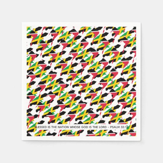 デュアル伝統ジャマイカトリニダード・トバゴ スタンダードカクテルナプキン (正面)